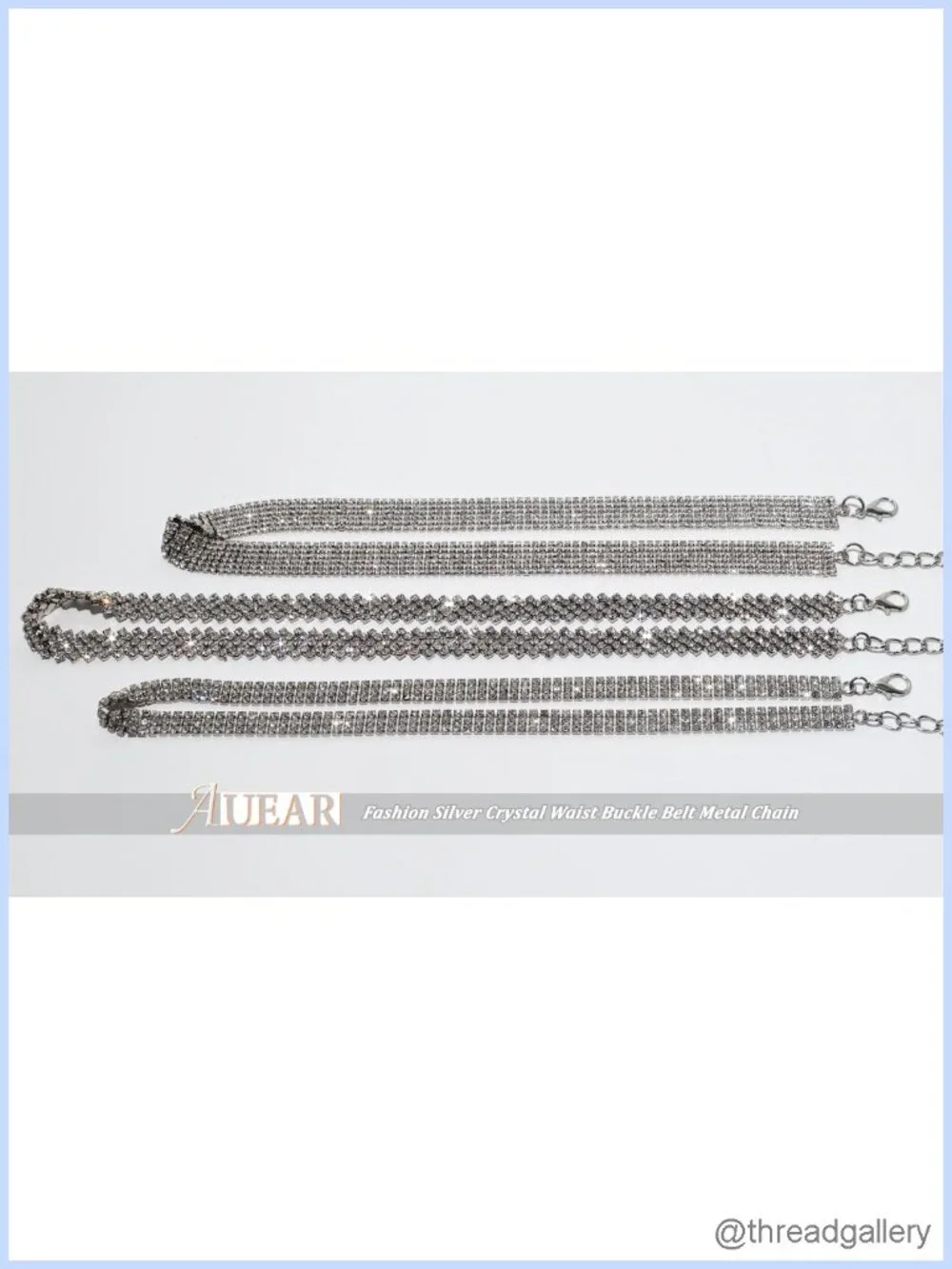 Silver Crystal Waist Buckle Belt Metal Chain Rhinestone Wedding Party